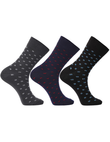 Skarpety męskie długie garniturowe klasyczny wzór 3-pak