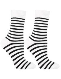Skarpety damskie bawełniane długie prążkowane w paski 3-pak  - produkt 2