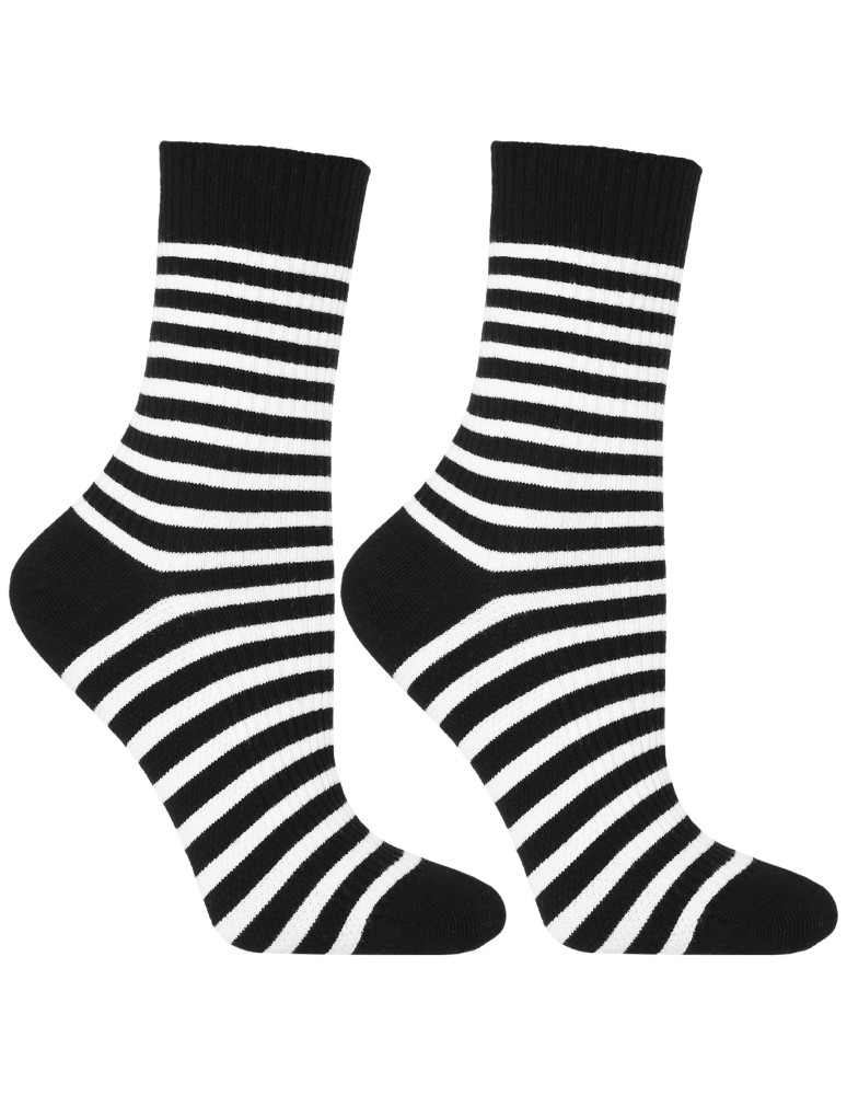 Długie - Skarpety damskie bawełniane długie prążkowane w paski 3-pak WIELOKOLOROWY  - produkt moraj.pl 4