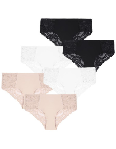 Majtki damskie figi bikini z koronką 6-pak