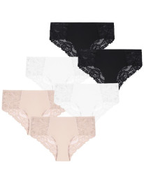 Majtki damskie figi bikini z koronką 6-pak