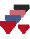 Majtki damskie figi z wysokim stanem bikini bawełniane 4-pak WIELOKOLOROWY