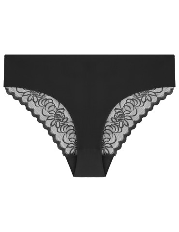 Figi - Majtki damskie figi laserowo cięte z koronkowym tyłem 3-pak WIELOKOLOROWY - produkt 3