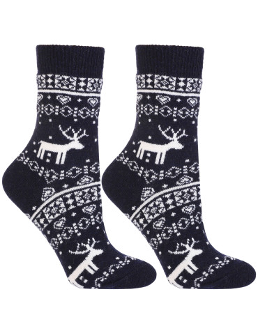 Długie - Damskie ciepłe skarpety z wzorem norweskim 3-pak WIELOKOLOROWY - produkt 4