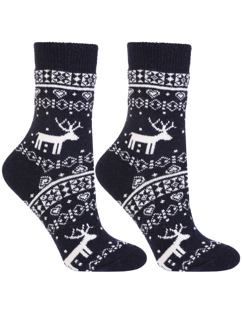 Długie - Damskie ciepłe skarpety z wzorem norweskim 3-pak WIELOKOLOROWY  - produkt moraj.pl 4