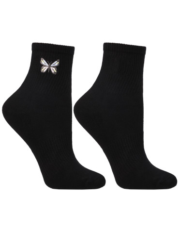 Damskie skarpety za kostkę z haftem motyla 3-pak  - produkt 2