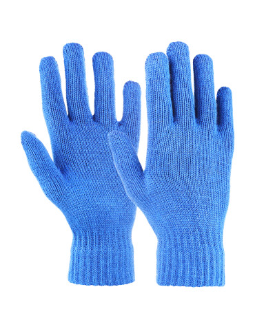 Rękawiczki - Rękawiczki damskie dzianinowe przejściowe NIEBIESKI - produkt 1