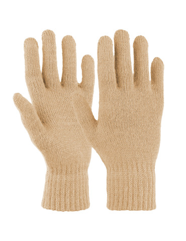 Rękawiczki - Rękawiczki damskie dzianinowe przejściowe BEŻOWY - produkt 1