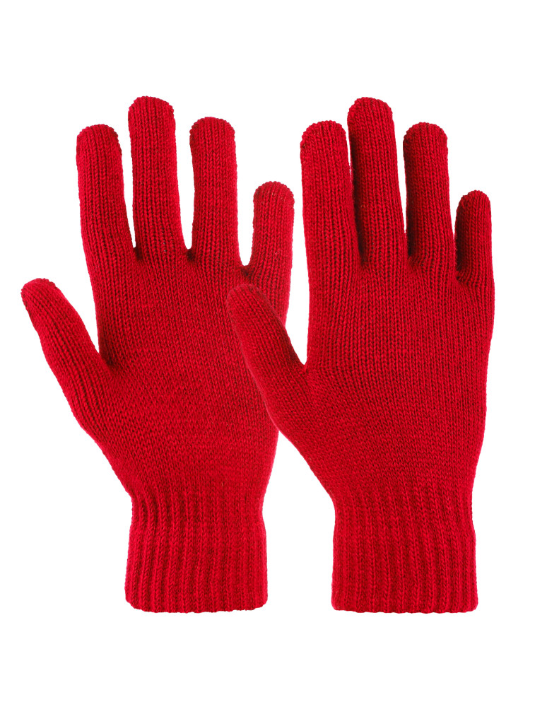 Rękawiczki - Rękawiczki damskie dzianinowe przejściowe CZERWONY - produkt moraj.pl 1
