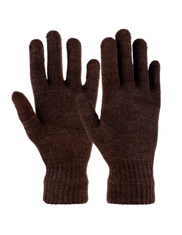 Rękawiczki - Rękawiczki damskie dzianinowe przejściowe BORDOWY - produkt 1