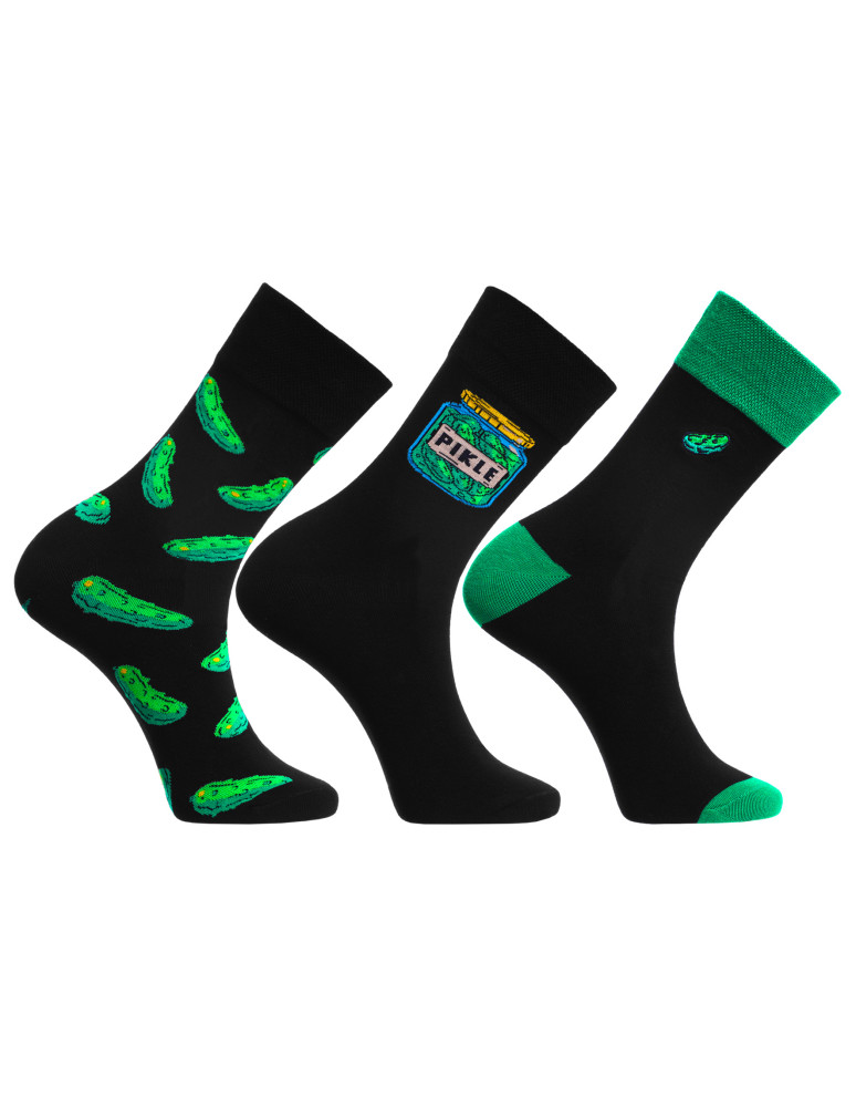 Długie - Skarpety męskie długie w ogórki pikle 3-pak WIELOKOLOROWY  - produkt moraj.pl 1