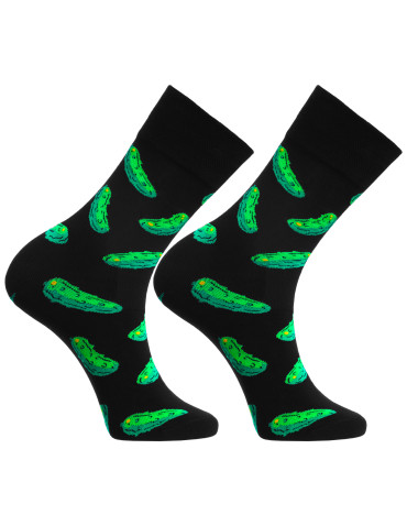 Długie - Skarpety męskie długie w ogórki pikle 3-pak WIELOKOLOROWY - produkt 4