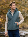 Męska kamizelka pikowana z kapturem bezrękawnik CIEMNY ZIELONY