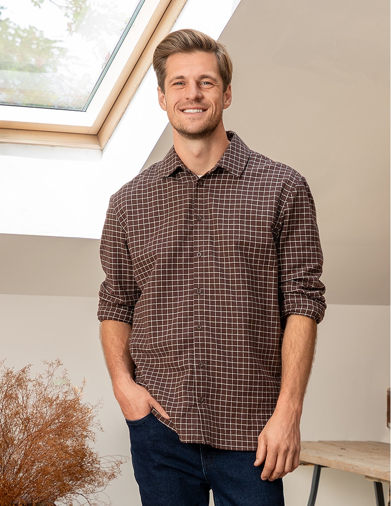 Koszula męska flanelowa w kratę WZÓR 1