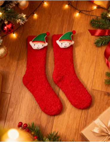 Długie - Ciepłe skarpetki świąteczne z elfem WIELOKOLOROWY - produkt 8