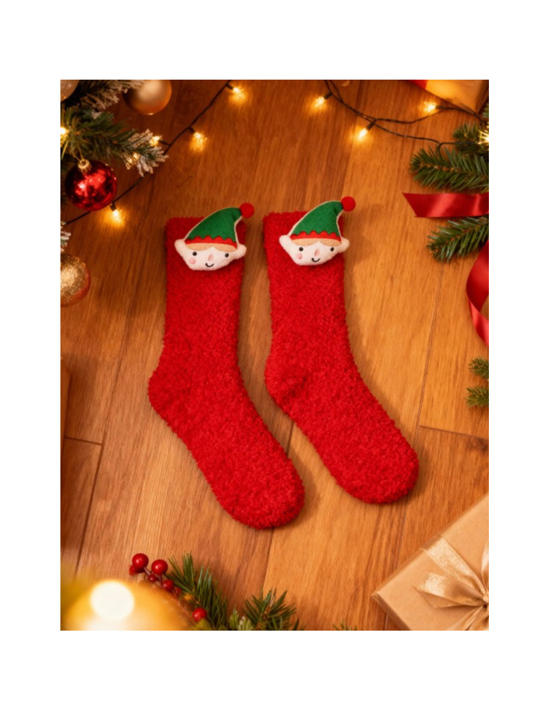 Długie - Ciepłe skarpetki świąteczne z elfem WIELOKOLOROWY  - produkt moraj.pl 8