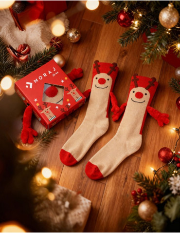 Skarpetki świąteczne w renifery Friendsy z rączkami  - produkt 2