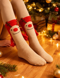 Skarpetki świąteczne w renifery Friendsy z rączkami
