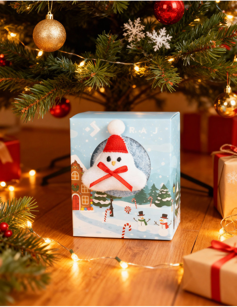 Długie - Damskie skarpety świąteczne z bałwankiem 3D NIEBIESKI  - produkt moraj.pl 8