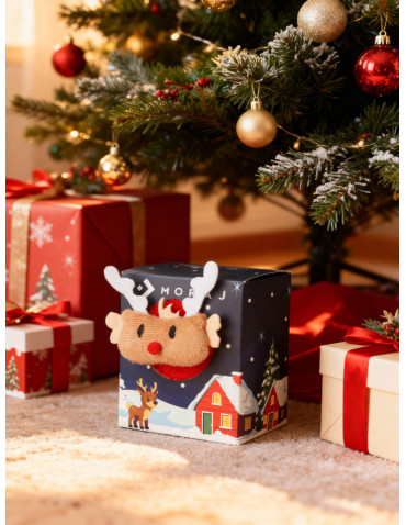 Długie - Damskie skarpety świąteczne z reniferem 3D CZERWONY - produkt 7