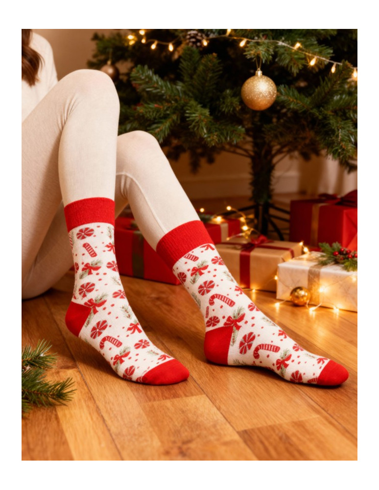 Długie - Damskie skarpetki świąteczne wzory w pudełku 2-pak WIELOKOLOROWY - produkt moraj.pl 2