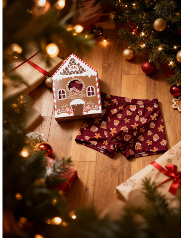 Bokserki dopasowane - Męskie bokserki świąteczne pierniki w opakowaniu WIELOKOLOROWY - produkt 6