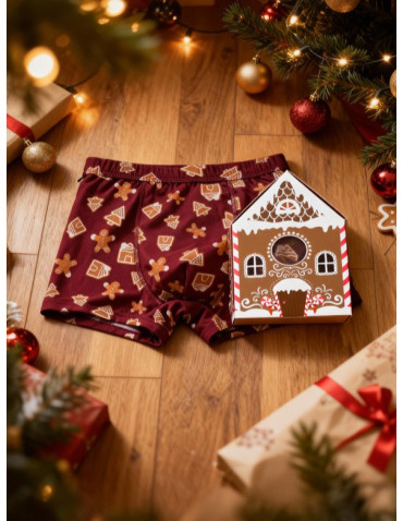 Męskie bokserki świąteczne pierniki w opakowaniu