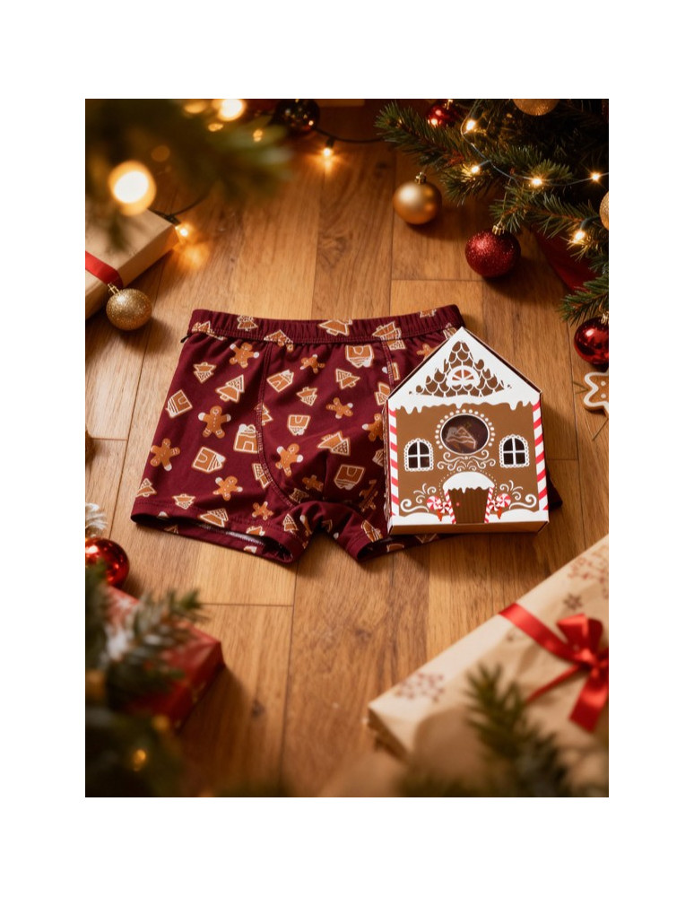 Męskie bokserki świąteczne pierniki w opakowaniu WIELOKOLOROWY