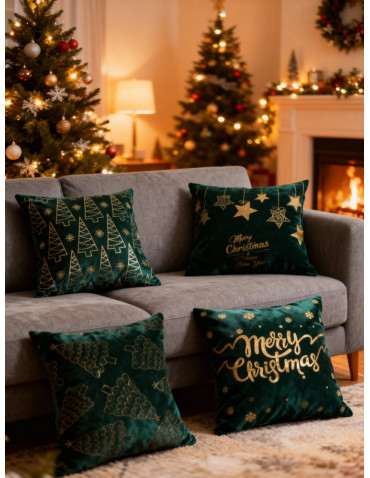 Poszewka dekoracyjna w motyw świąteczny 4-pak