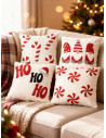 Świąteczne poszewki na poduszkę dekoracyjne 4-pak WIELOKOLOROWY