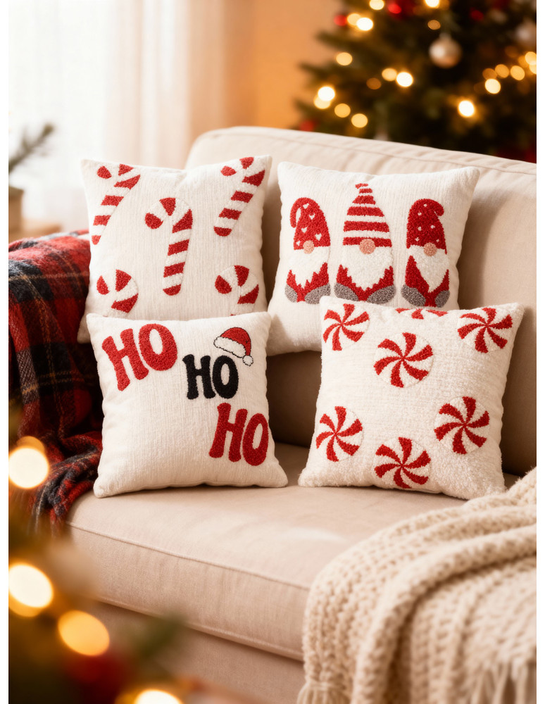 Poszewki - Świąteczne poszewki na poduszkę dekoracyjne 4-pak WIELOKOLOROWY - produkt moraj.pl 9