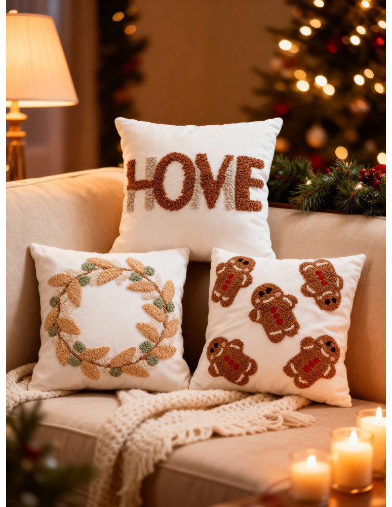 Poszewki - Poszewki dekoracyjne ze wzorem 3D 3-pak BIAŁY  - produkt moraj.pl 13