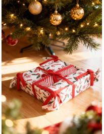 Ręczniki kuchenne wzór świąteczny zestaw w koszyku 3-pak