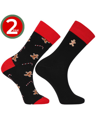 Świąteczne męskie skarpetki długie z pierniczkiem 2-pak