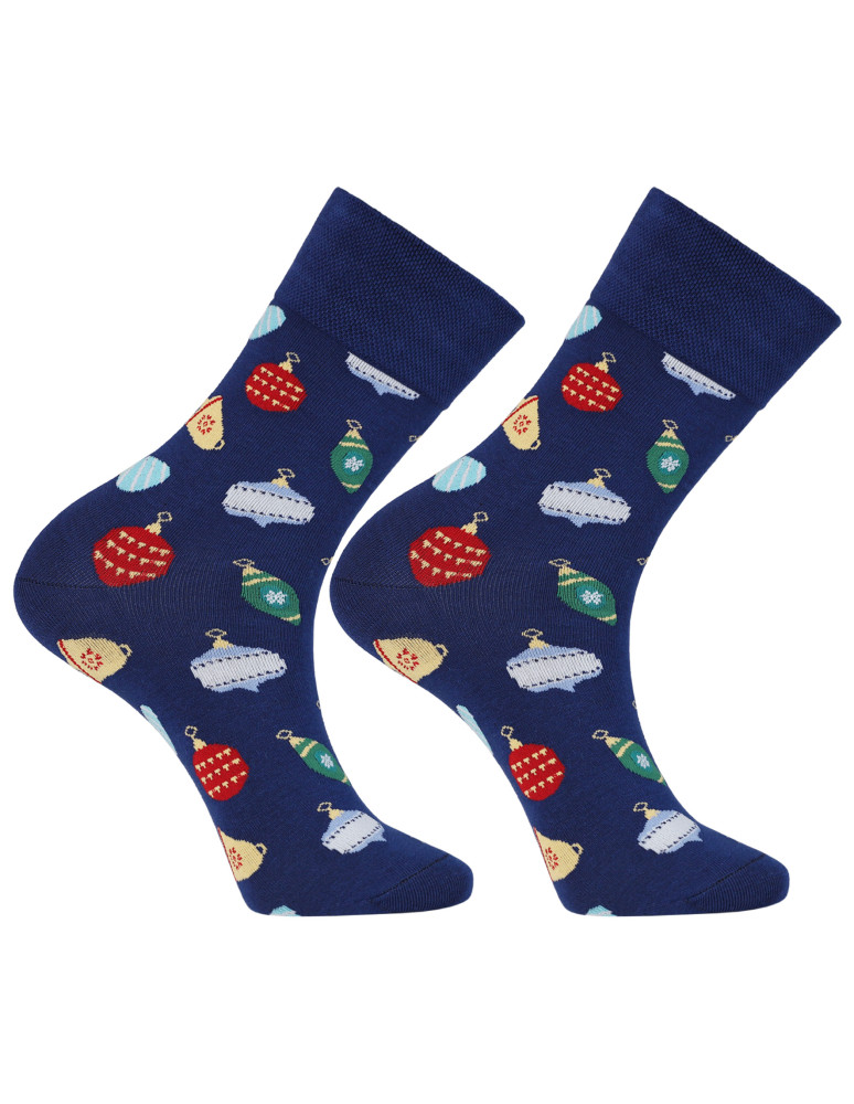 Długie - Świąteczne męskie skarpetki w bombki i światełka 2-pak WIELOKOLOROWY - produkt moraj.pl 4