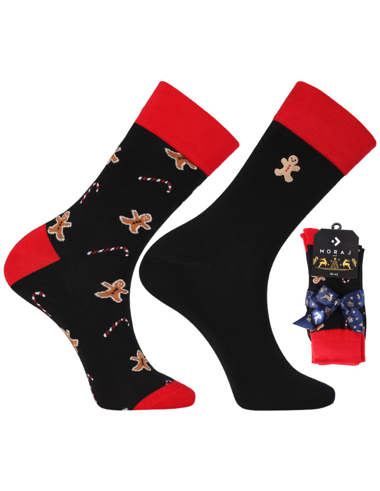 Długie - Świąteczne męskie skarpetki długie z pierniczkiem 2-pak WIELOKOLOROWY - produkt moraj.pl 6
