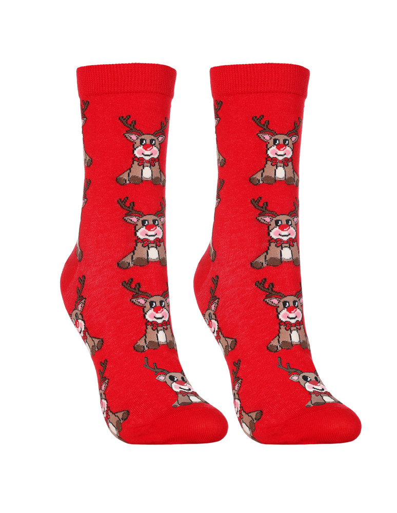 Długie - Skarpetki świąteczne długie damskie z reniferami 2-pak WIELOKOLOROWY  - produkt moraj.pl 6