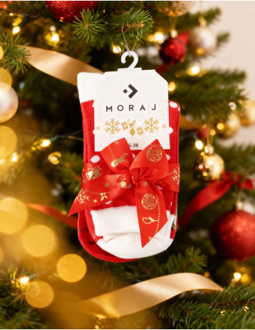 Długie - Skarpetki świąteczne długie damskie z reniferami 2-pak WIELOKOLOROWY - produkt 12