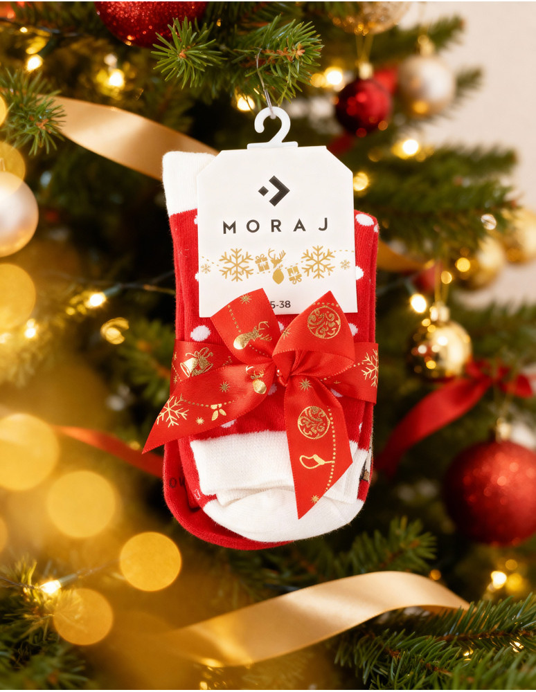 Długie - Skarpetki świąteczne długie damskie z reniferami 2-pak WIELOKOLOROWY  - produkt moraj.pl 12