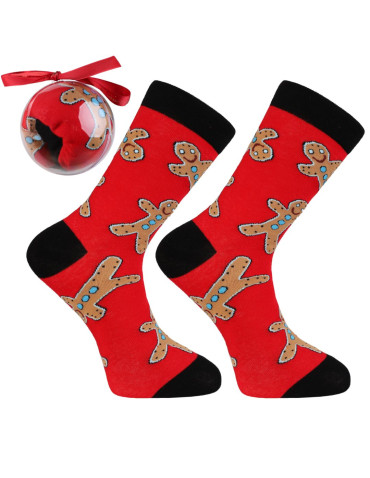 Świąteczne skarpetki na prezent w bombce w pierniki - produkt 2