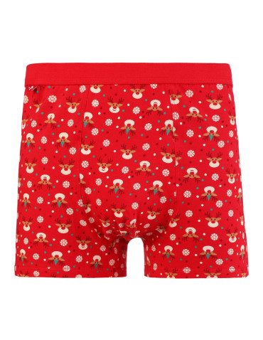 Męskie bokserki świąteczne dopasowane z motywem renifera - produkt 2