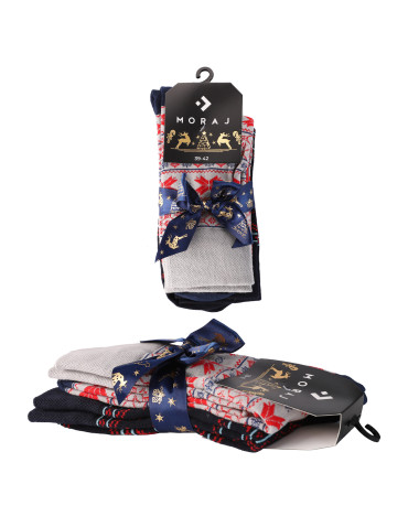 Długie - Zestaw męskich skarpetek świątecznych norweskie wzory 2-pak WIELOKOLOROWY - produkt 2