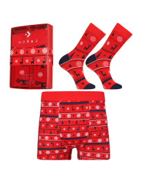 Zestaw prezentowy świąteczny bokserki i skarpetki w renifery