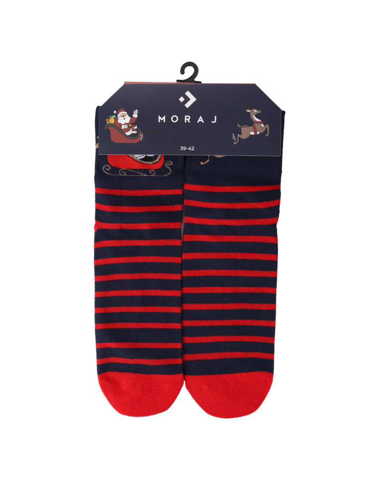 Długie - Męskie skarpetki świąteczne nie do pary Mikołaj i renifer WIELOKOLOROWY  - produkt moraj.pl 3