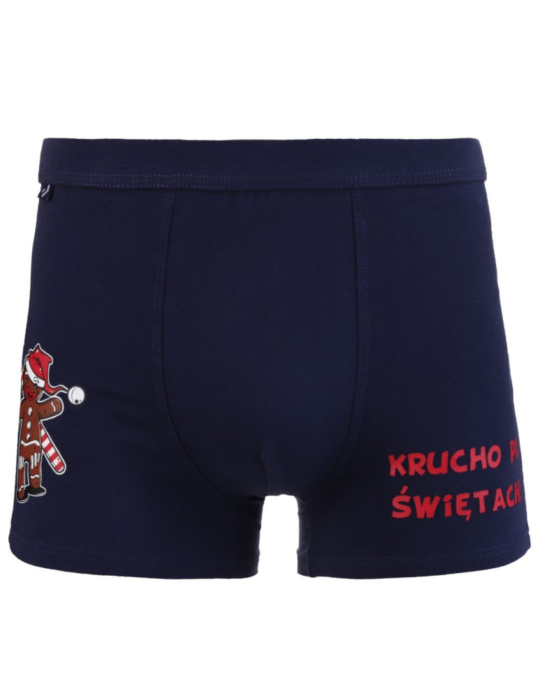 Bokserki męskie świąteczne z zabawnym napisem GRANATOWY