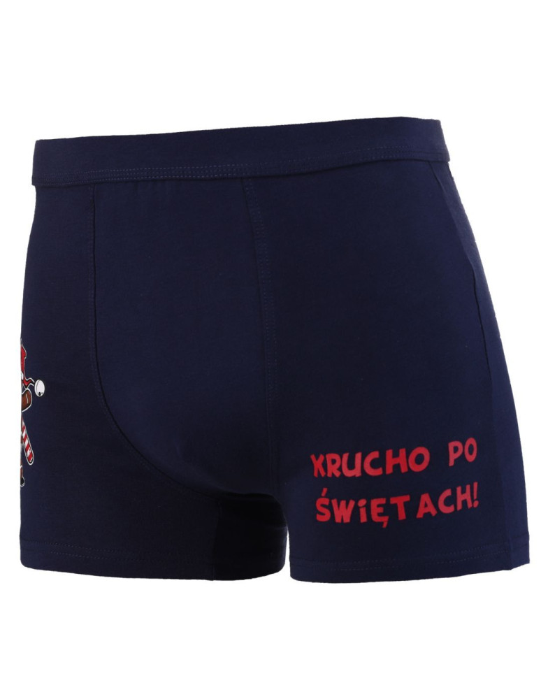 Bokserki dopasowane - Bokserki męskie świąteczne z zabawnym napisem GRANATOWY - produkt moraj.pl 6