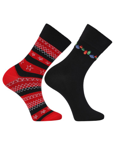 Długie - Zestaw męskich skarpet świątecznych w bombki i gwiazdy 2-pak WIELOKOLOROWY - produkt 3