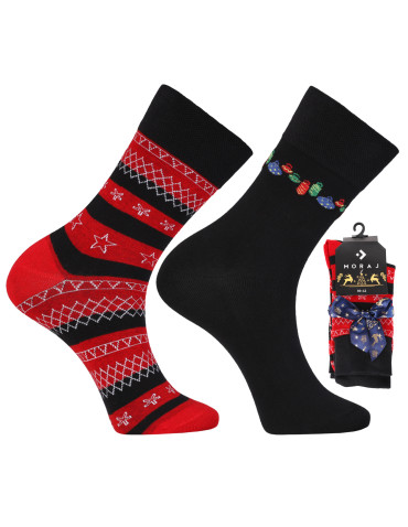 Długie - Zestaw męskich skarpet świątecznych w bombki i gwiazdy 2-pak WIELOKOLOROWY - produkt 6