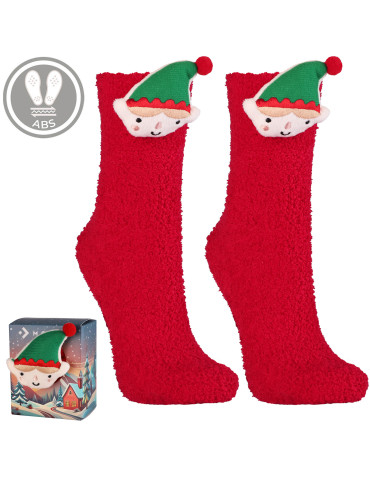 Skarpetki długie - Ciepłe skarpetki świąteczne z elfem WIELOKOLOROWY - produkt 3