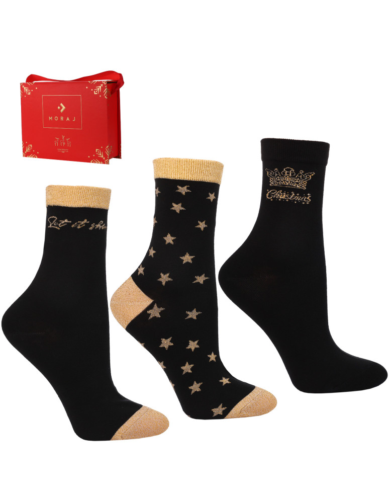 Zestawy prezentowe - Świąteczne skarpetki damskie na prezent CZARNY - produkt moraj.pl 2